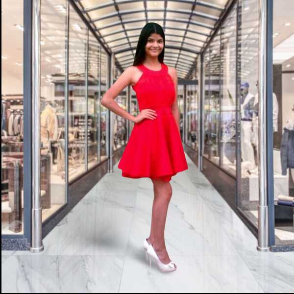 Vestido Casual Corte Princesa Rojo