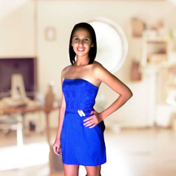 Vestido Recto Corto Azul Rey