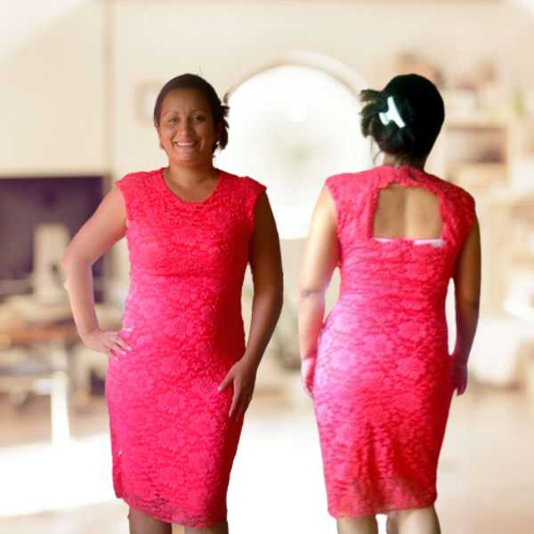 Vestido Recto Carmín