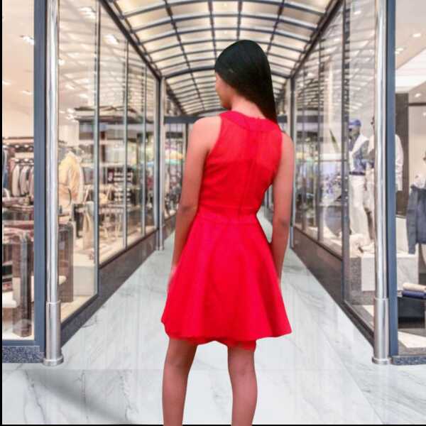 Vestido Casual Corte Princesa Rojo