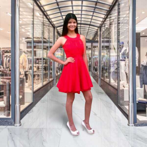 Vestido Casual Corte Princesa Rojo